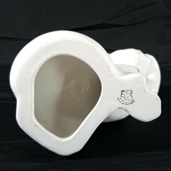 ELPA Alcobaca Porcelain White Cat Painted Flowers Blue Eye Portugal Paw on Eye - Picture 8 of 11